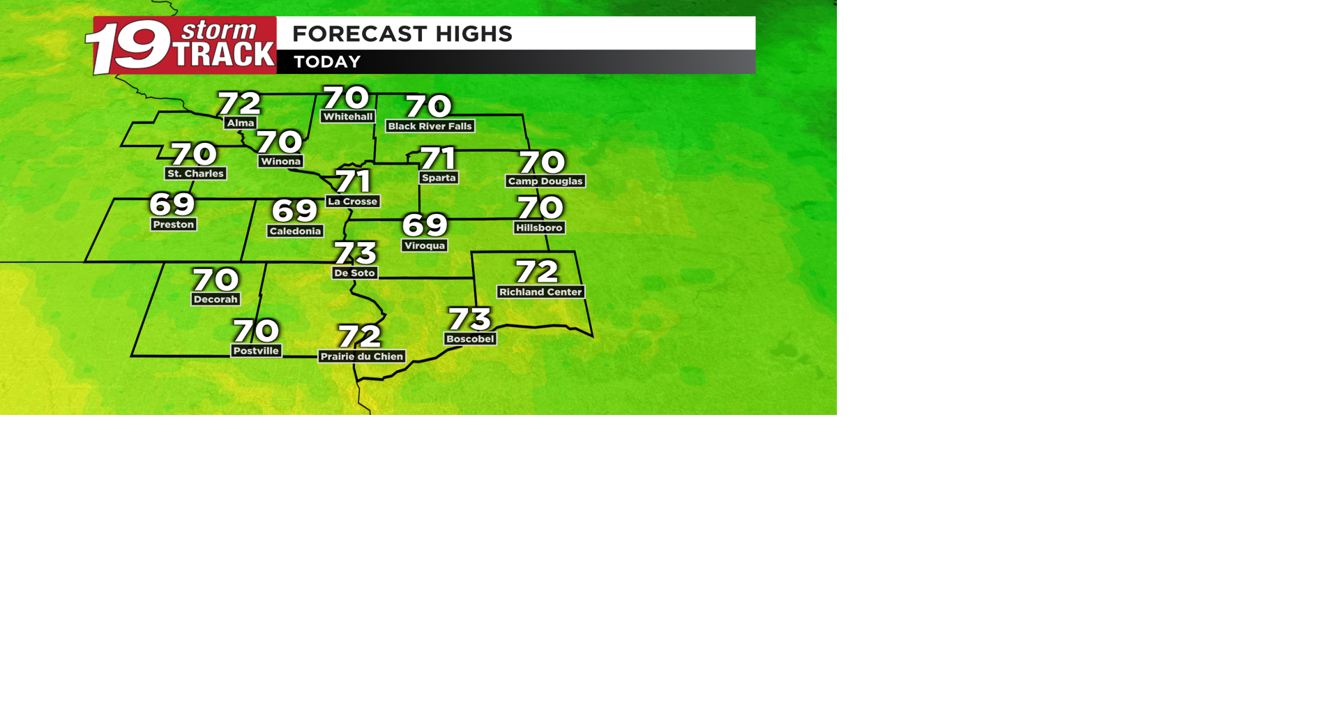 A warm and pleasant Wednesday ahead | 19 Storm Track Weather | wxow.com