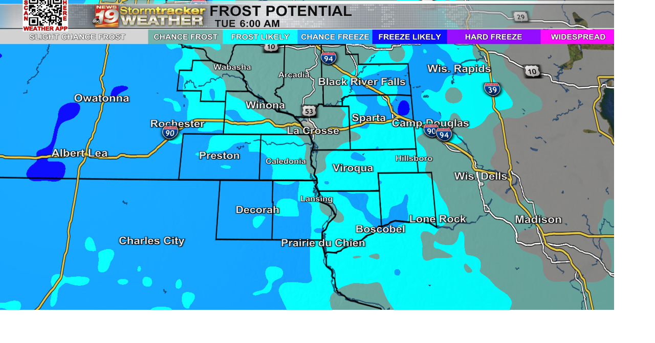 Frost Alerts to start the week | 19 Storm Track Weather | wxow.com