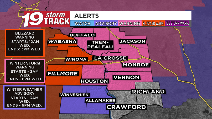 Whiteout conditions possible for some areas Wednesday due to heavy snow ...