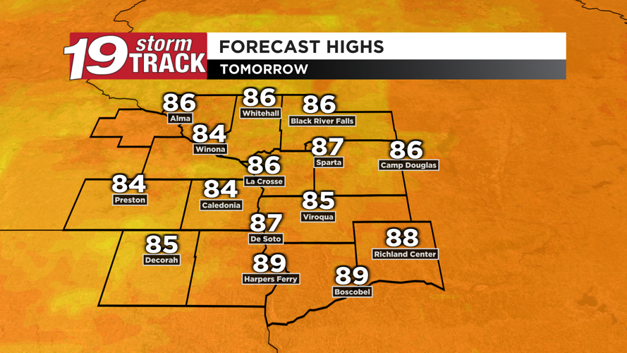 Tracking toasty and very humid condtions along with some storm chances ...