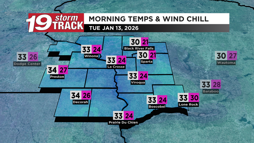 One more day of mild temperatures before colder weather and snow ...