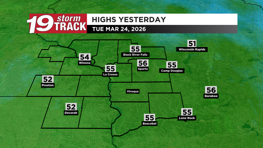 A warm and pleasant Wednesday ahead | 19 Storm Track Weather | wxow.com