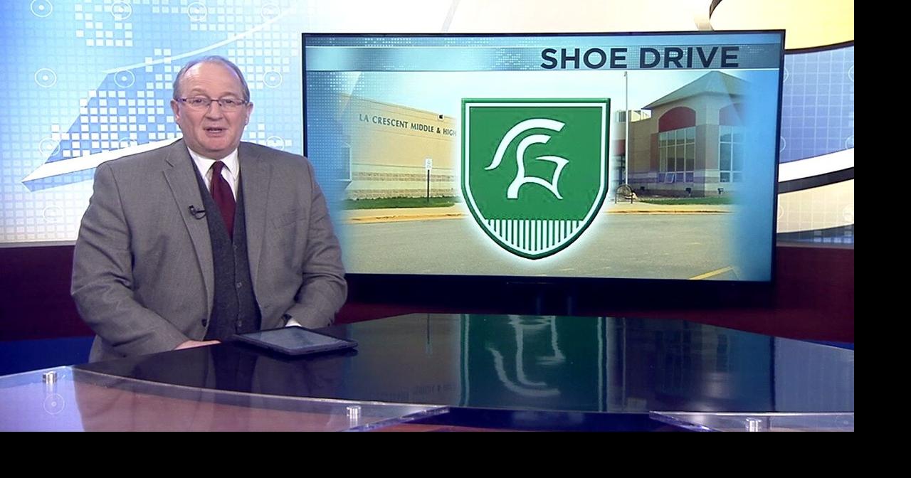 La Crescent High School student leaders help collect shoes for