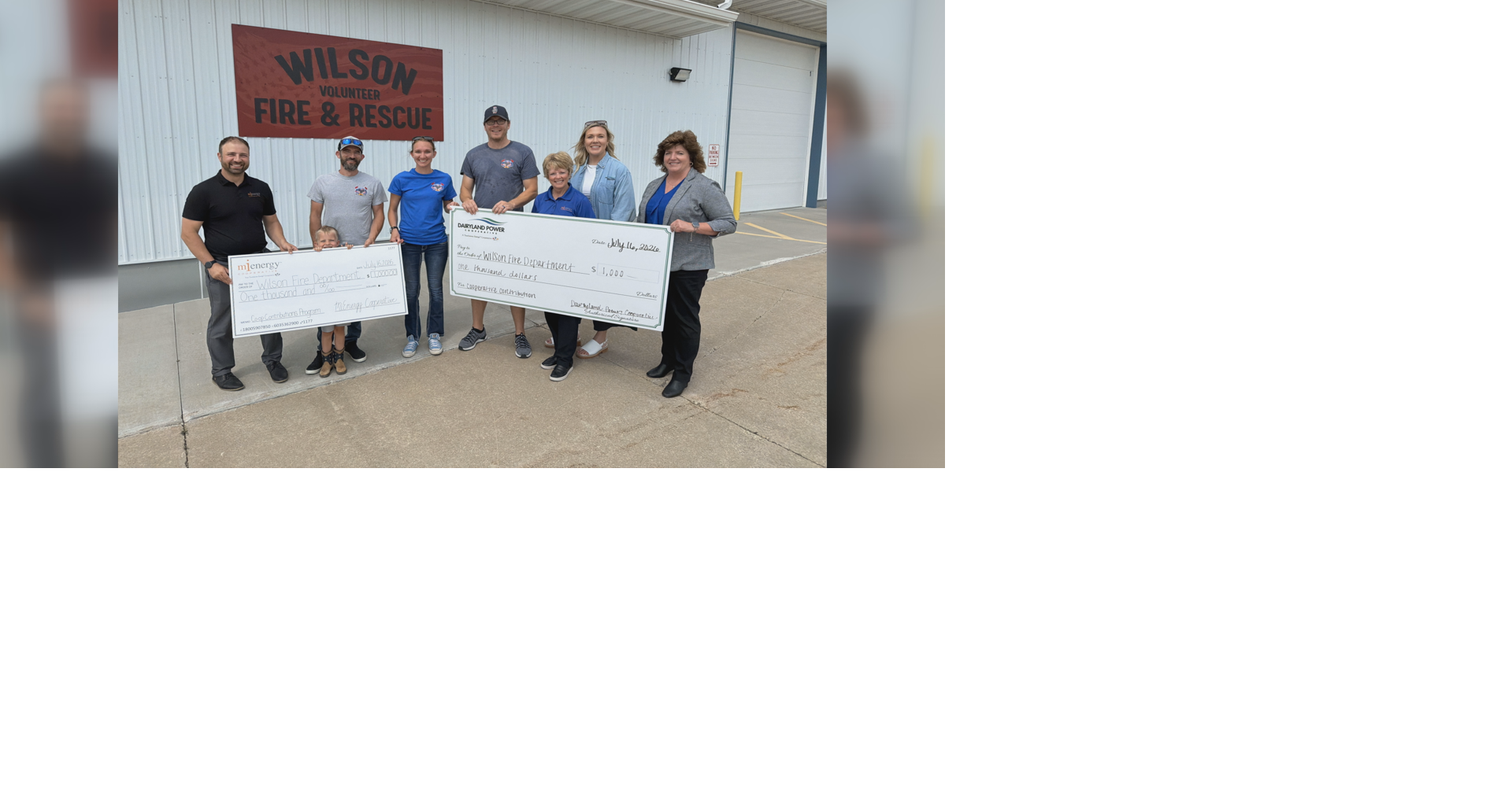 Co-op donations support purchase of EV fire blanket for Wilson Fire Department