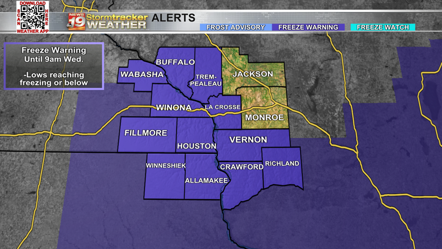 Freeze warning in effect till Wednesday morning then we'll have a late ...