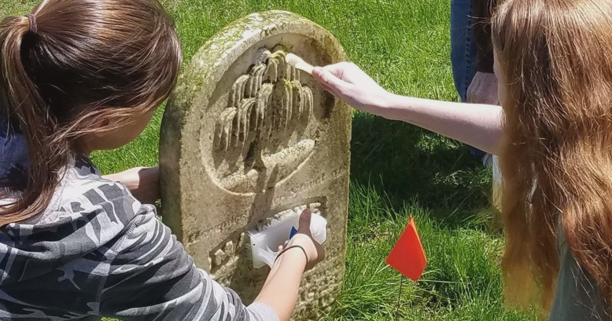 Gravestone cleaning workshop this weekend