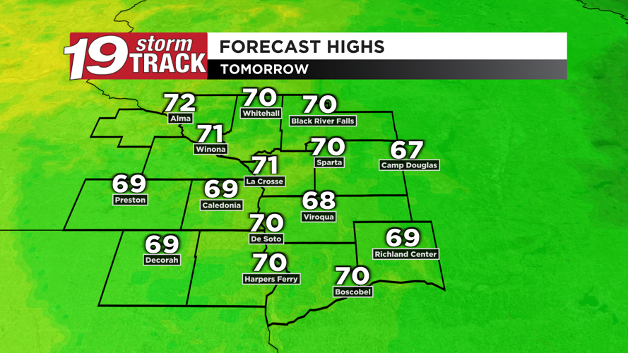 Slightly cooler temperatures the next two days before the 80s return by ...