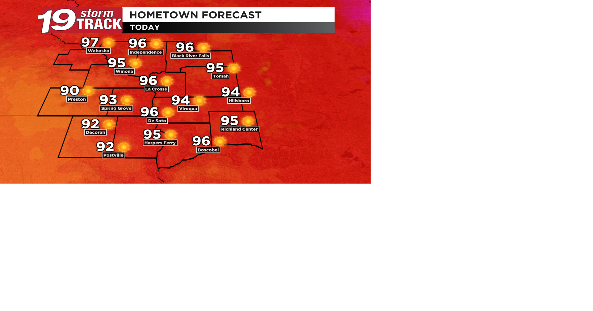 Another hot, humid and sunny day ahead