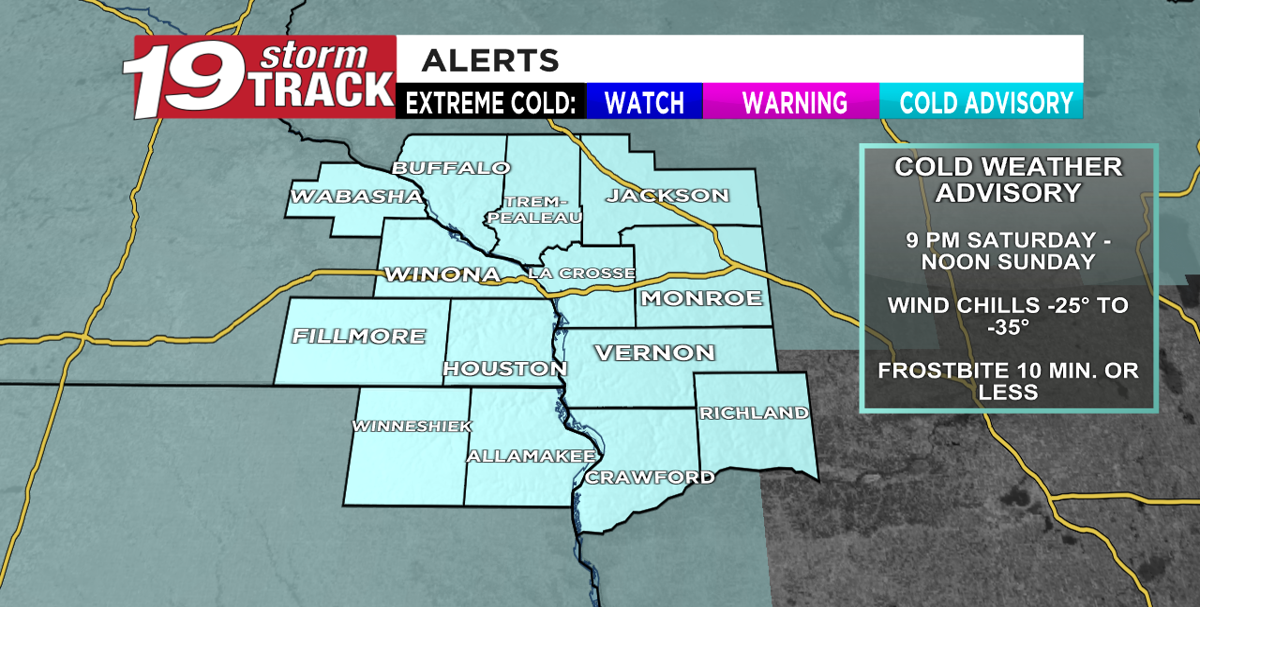 Potentially dangerous wind chills this weekend into early next week ...