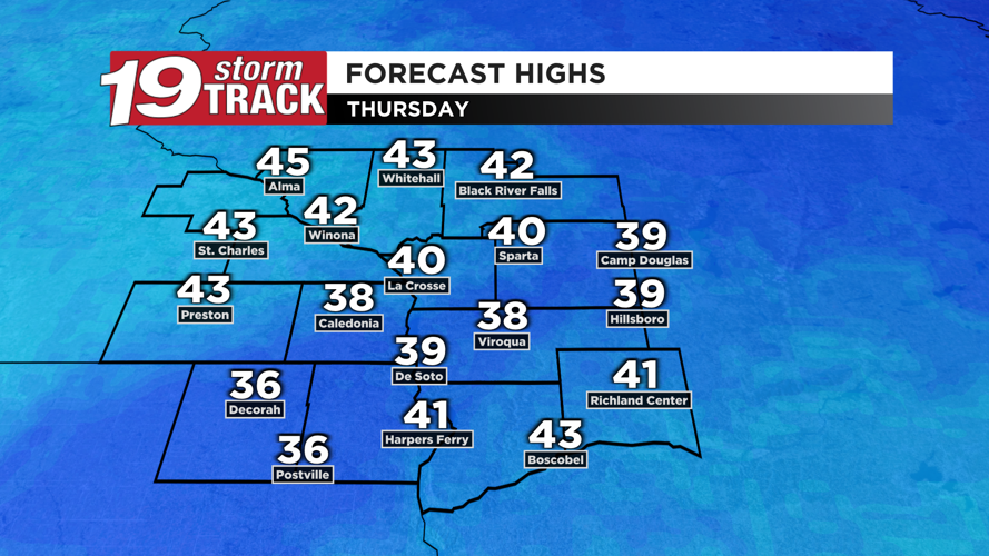 A cold and dry Wednesday ahead before we warm up nicely to round out ...
