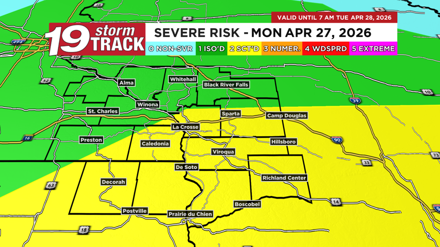 Chance of showers and thunderstorms to begin the week before several ...