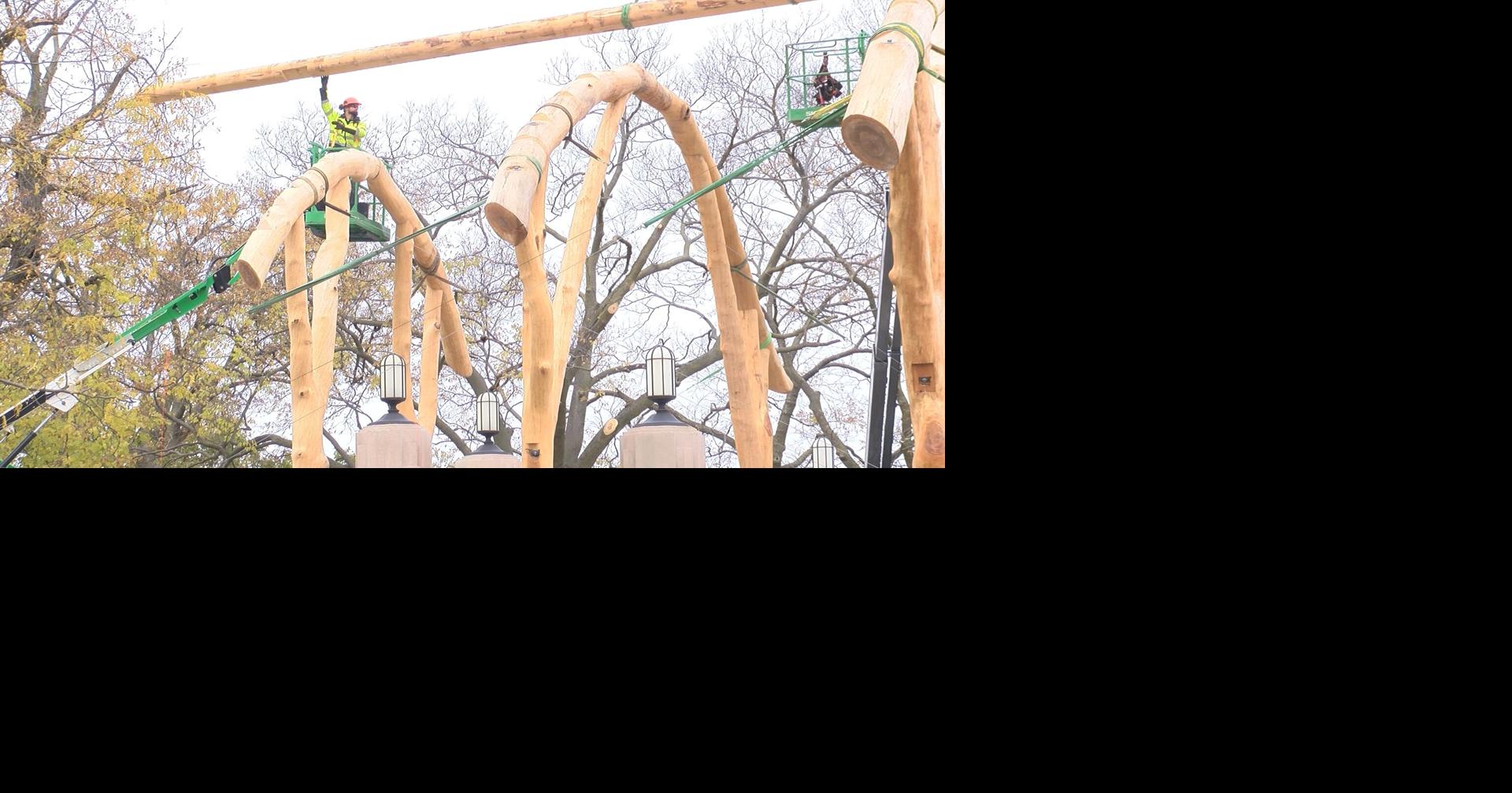 Rafters installed on Riverside Park bandshell | News | wxow.com