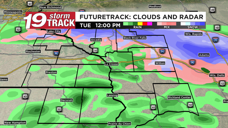 A possibly slippery Tuesday morning commute with rain and/or snow ...