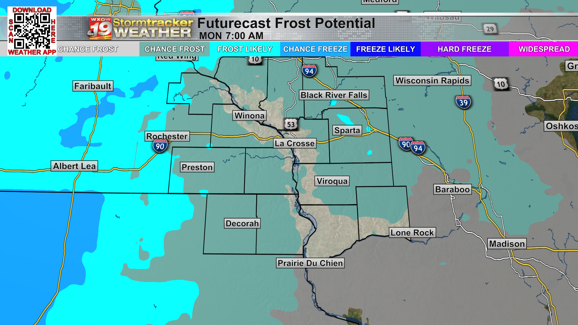 A stretch of cold mornings with chances for frost and freeze; A few ...