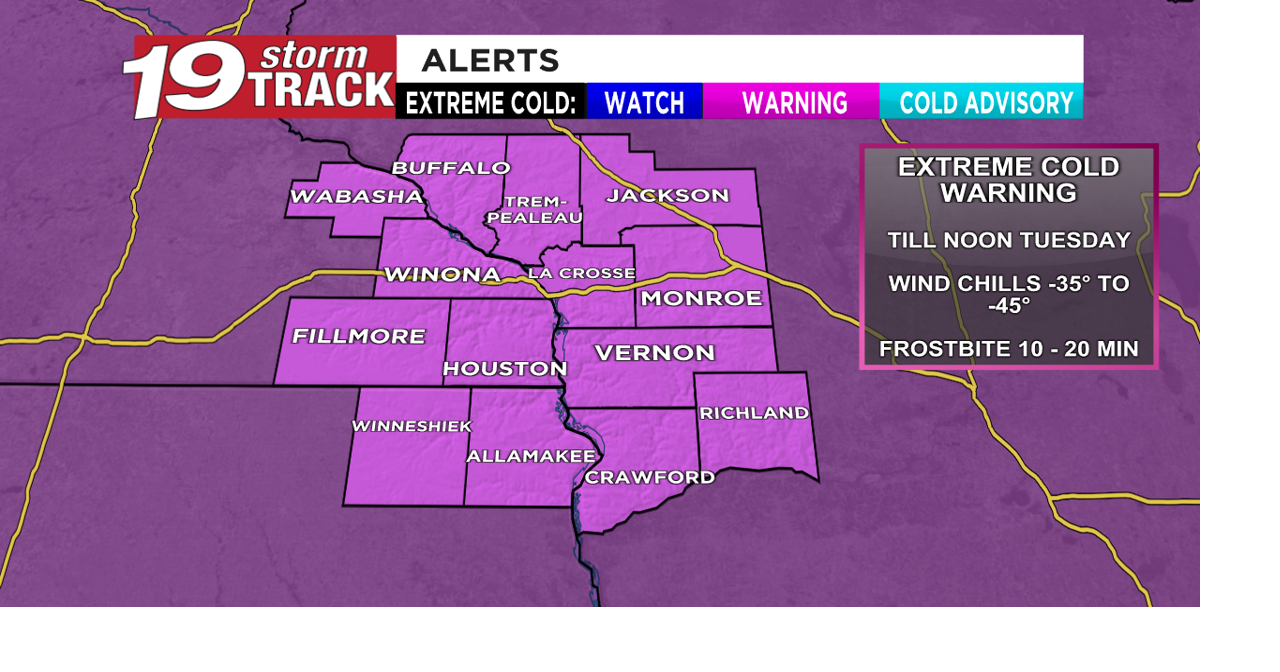 An Extreme Cold Warning remains in effect till noon with a few snow ...