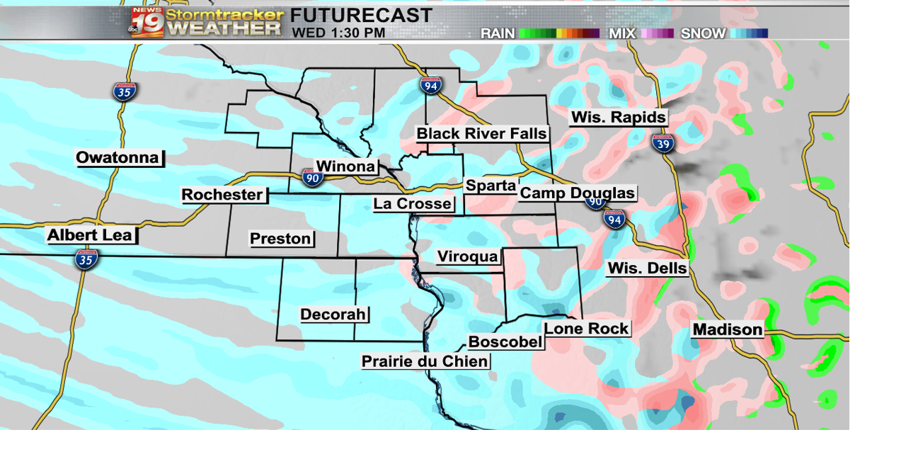 Temps cool down, then light snow chances move in for the middle of the ...