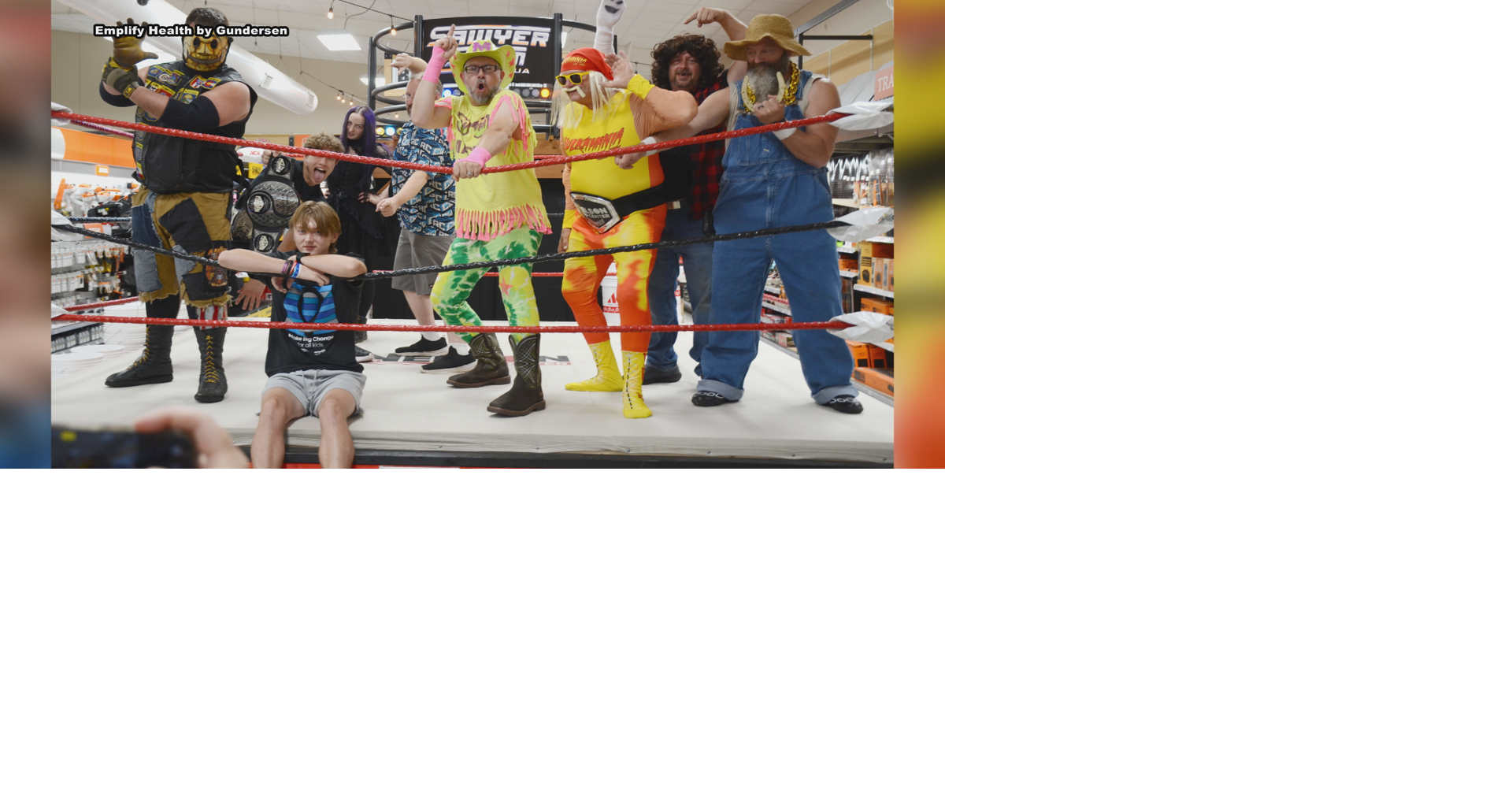Viroqua store's Ace Bucket Days celebrates local CMN Hero with life-size wrestling ring surprise