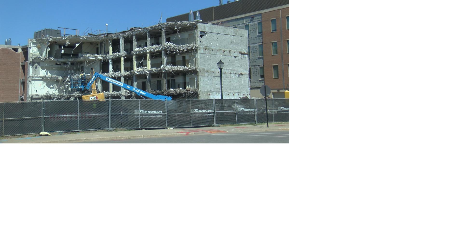 Cowley Hall demolished for UWL Prairie Springs Science Center expansion