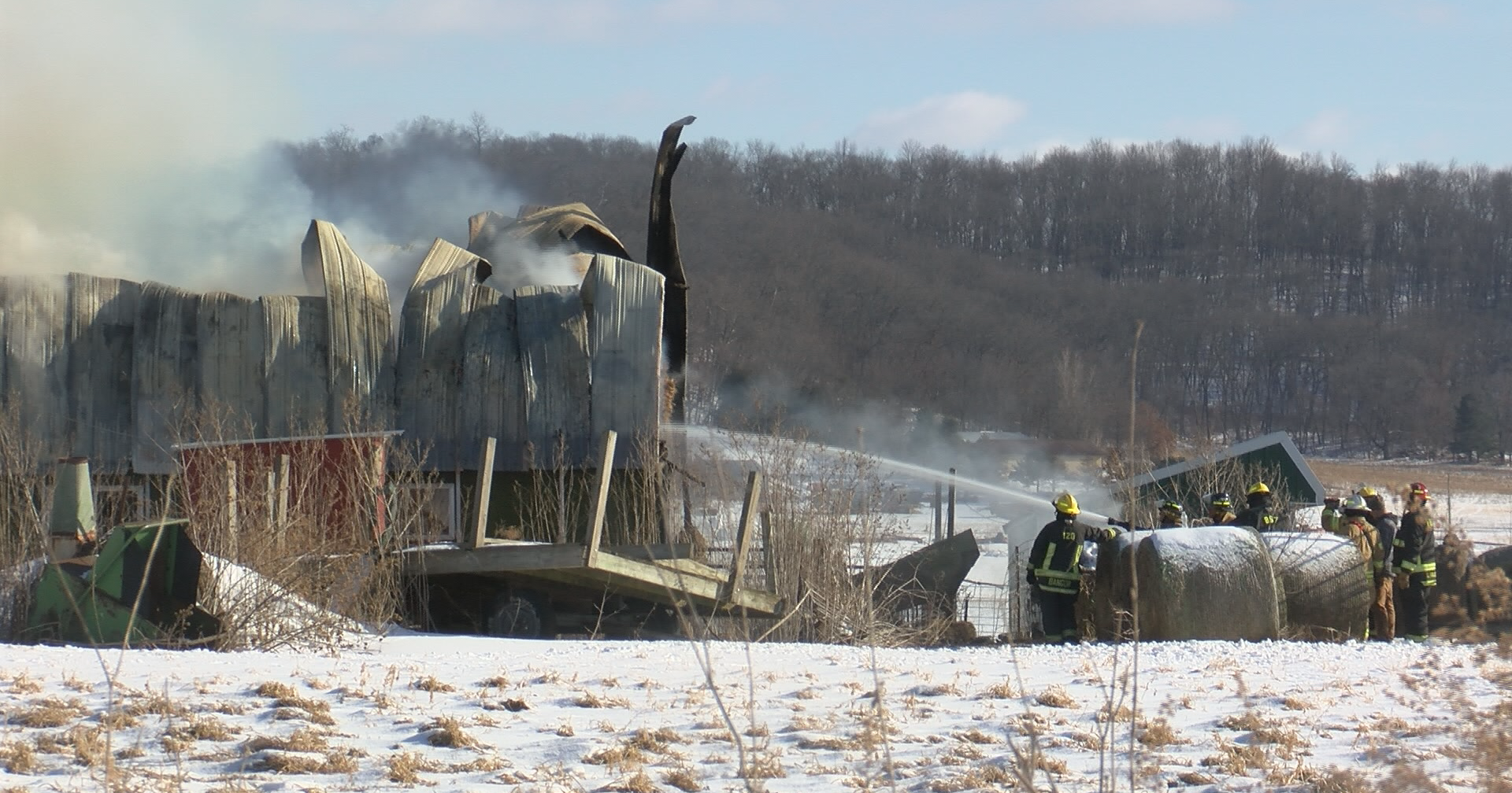 Bangor Fire Department responds to massive barn fire