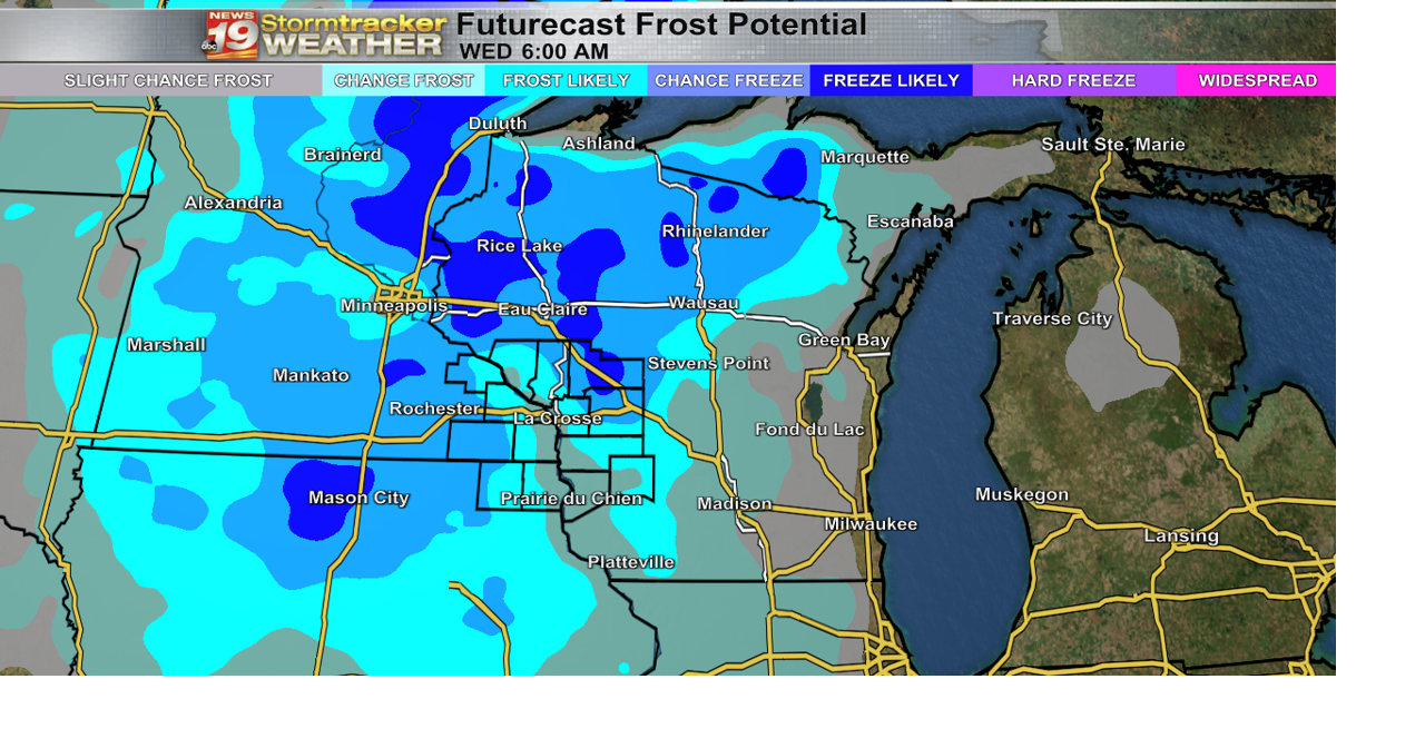 Patchy frost for most into Wednesday, some may even see a freeze | 19 ...