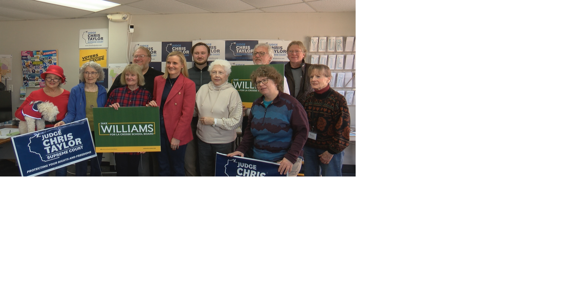 Wisconsin Secretary of State stops in La Crosse to canvass for Supreme Court candidate Chris Taylor