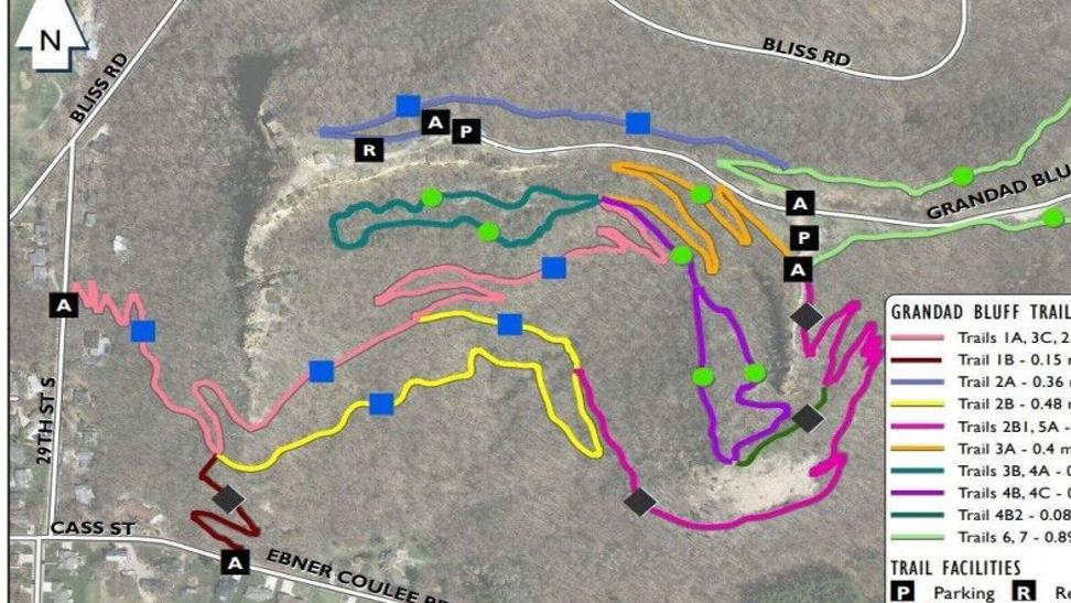 Bluff Wilderness Trail Map New Grandad Bluff Trails System Now Open | Outdoors | Wxow.com