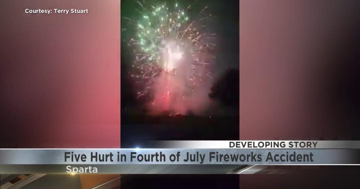 Five hurt in Sparta fireworks accident Video