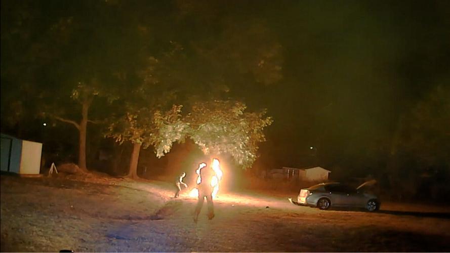 Arkansas biker erupts in flames after being tased during chase with