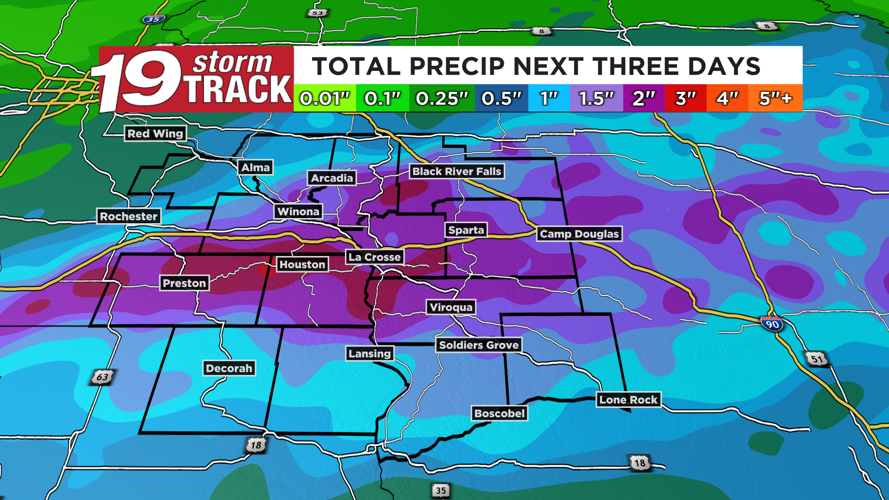 Showers and thunderstorms around throughout the day; heavy rain along ...