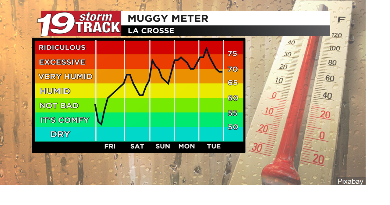 Showers likely this weekend with higher levels of humidity