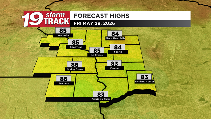 A mix of clouds and sunshine over the next couple of days; Highs remain ...