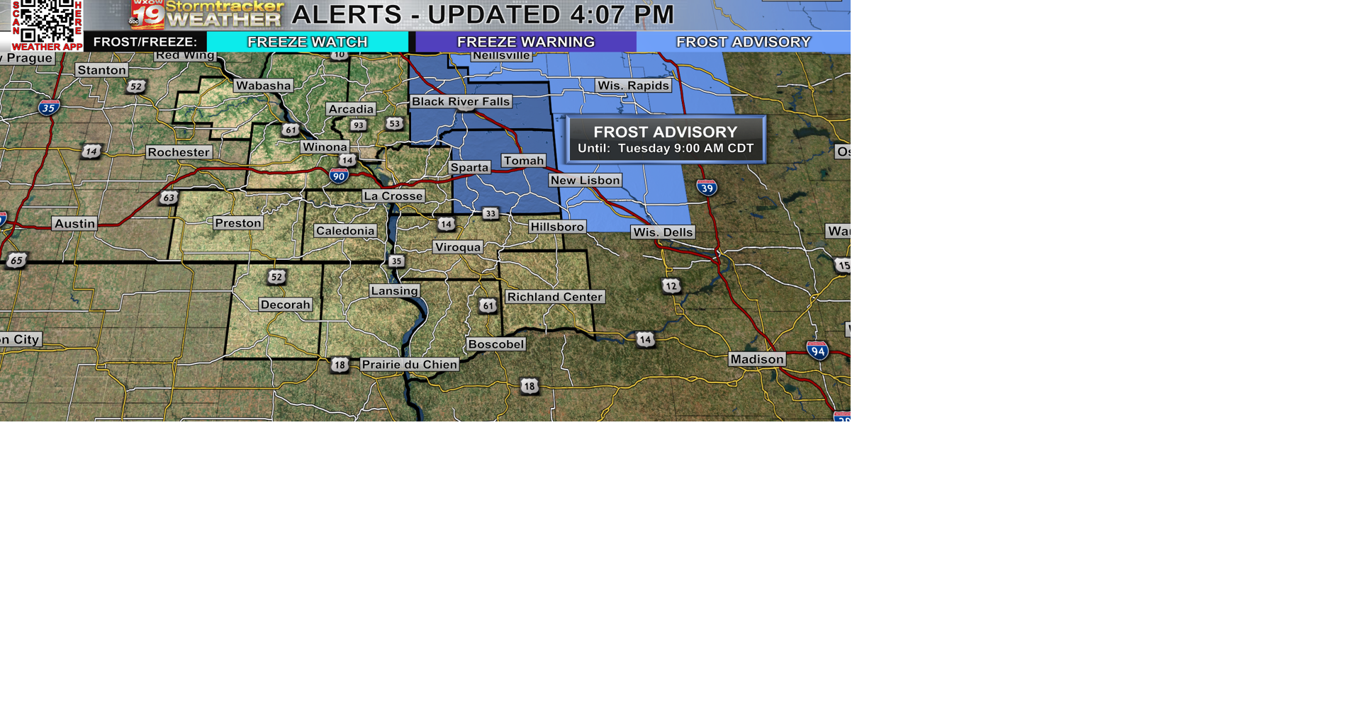 Another chance for frost tonight in the Coulee Region before temps warm ...