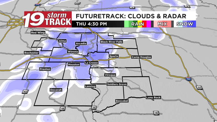 Off and on scattered light snow showers expected over the next few days ...