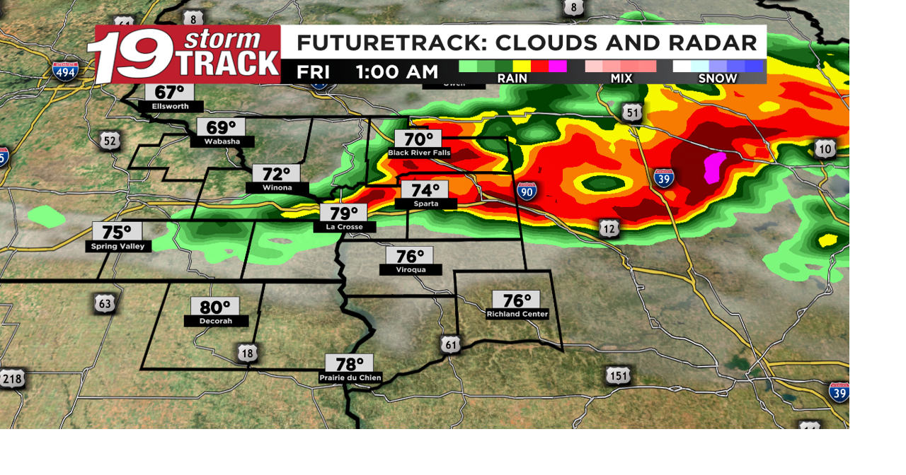 Conditional chance of showers and thunderstorms tonight