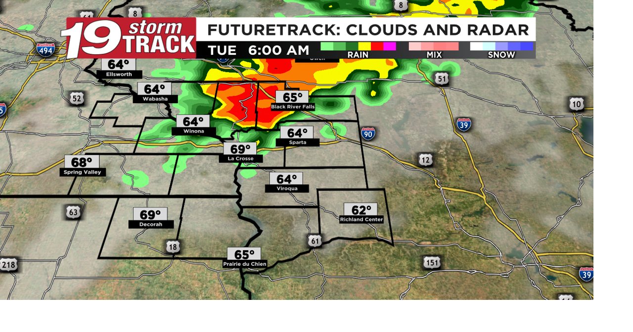 Showers Tuesday morning with a chance for more in the afternoon and evening