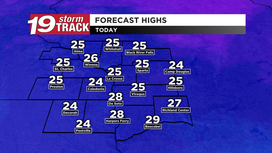 A cold and dry Wednesday ahead before we warm up nicely to round out ...