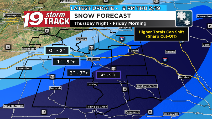 Heavy snow showers overnight likely in parts of the Coulee Region | Top ...