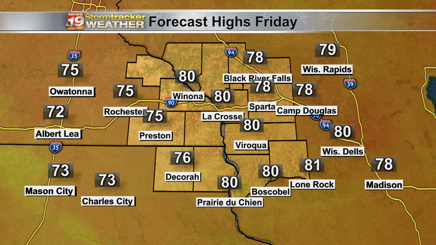 After a cool morning, Friday's bringing highs in the 80s | 19 Storm ...