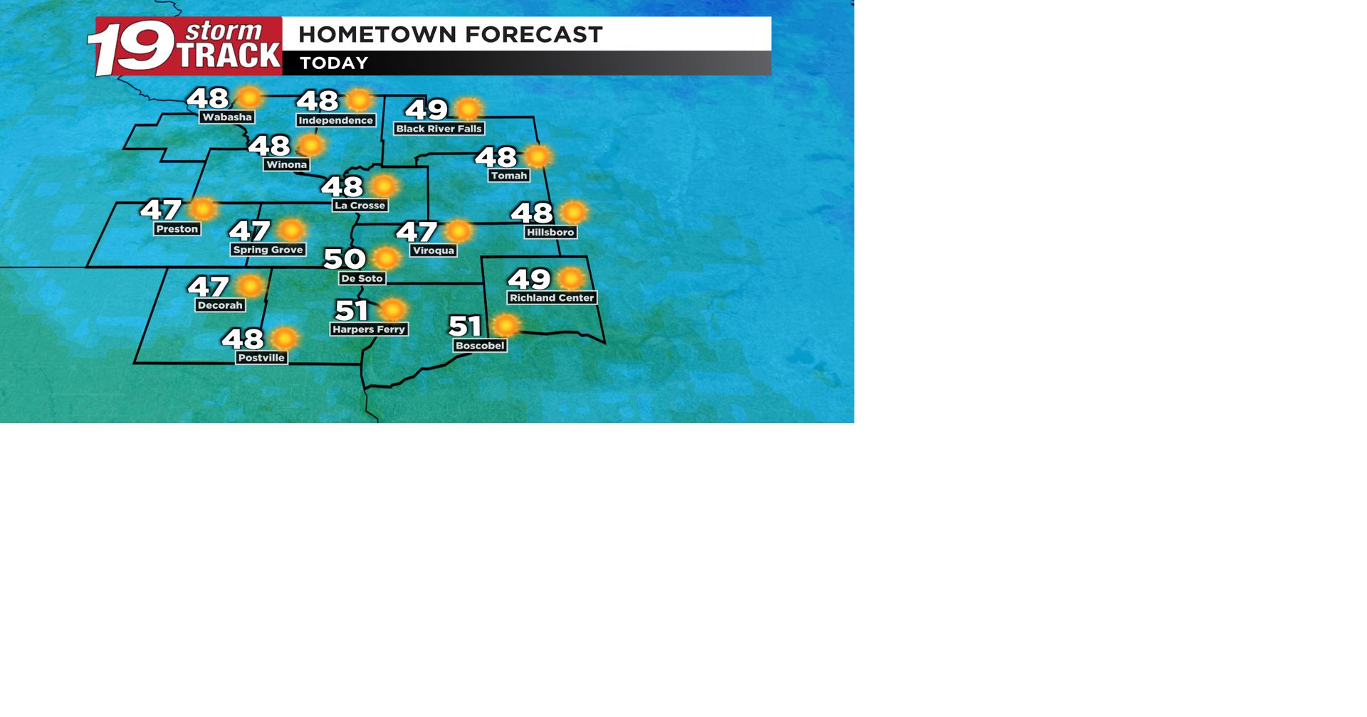 A sunny and seasonable Monday ahead | 19 Storm Track Weather | wxow.com