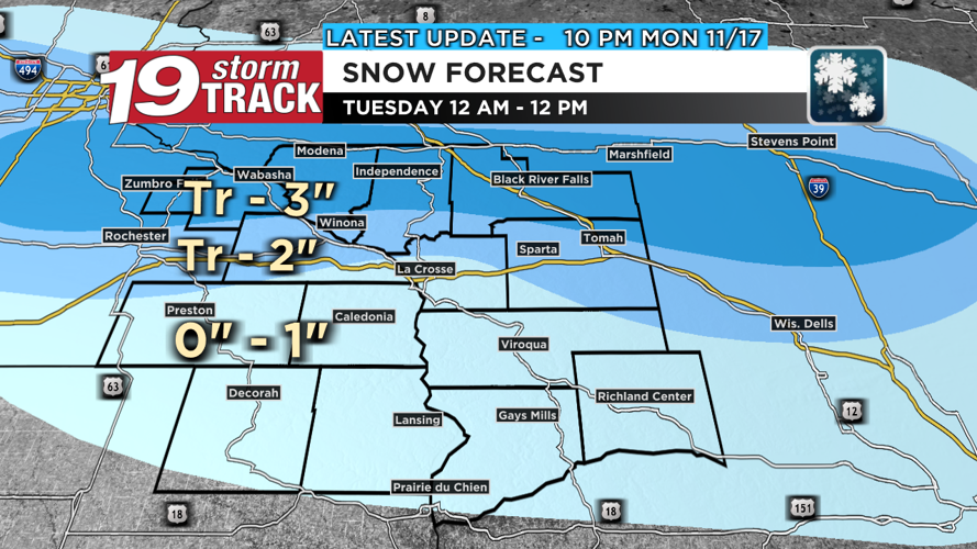 A possibly slippery Tuesday morning commute with rain and/or snow ...
