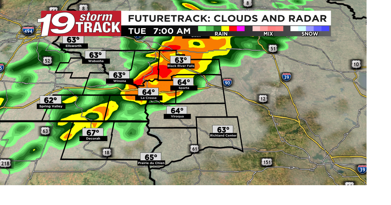 Showers Tuesday morning with a chance for more in the evening