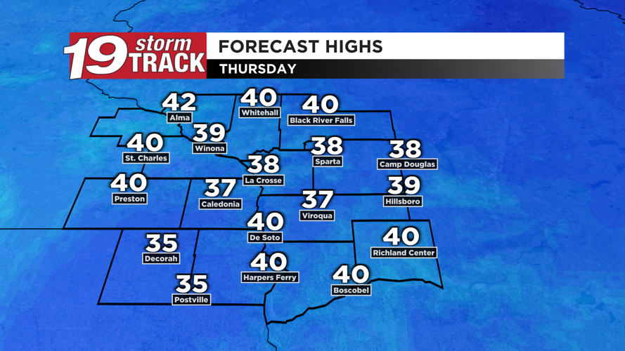 Warmer and breezy today with a quick burst of precipitation along a ...