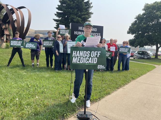 Union members and elected leaders speak at Hands Off Medicaid event | Wisconsin Politics | wxow.com