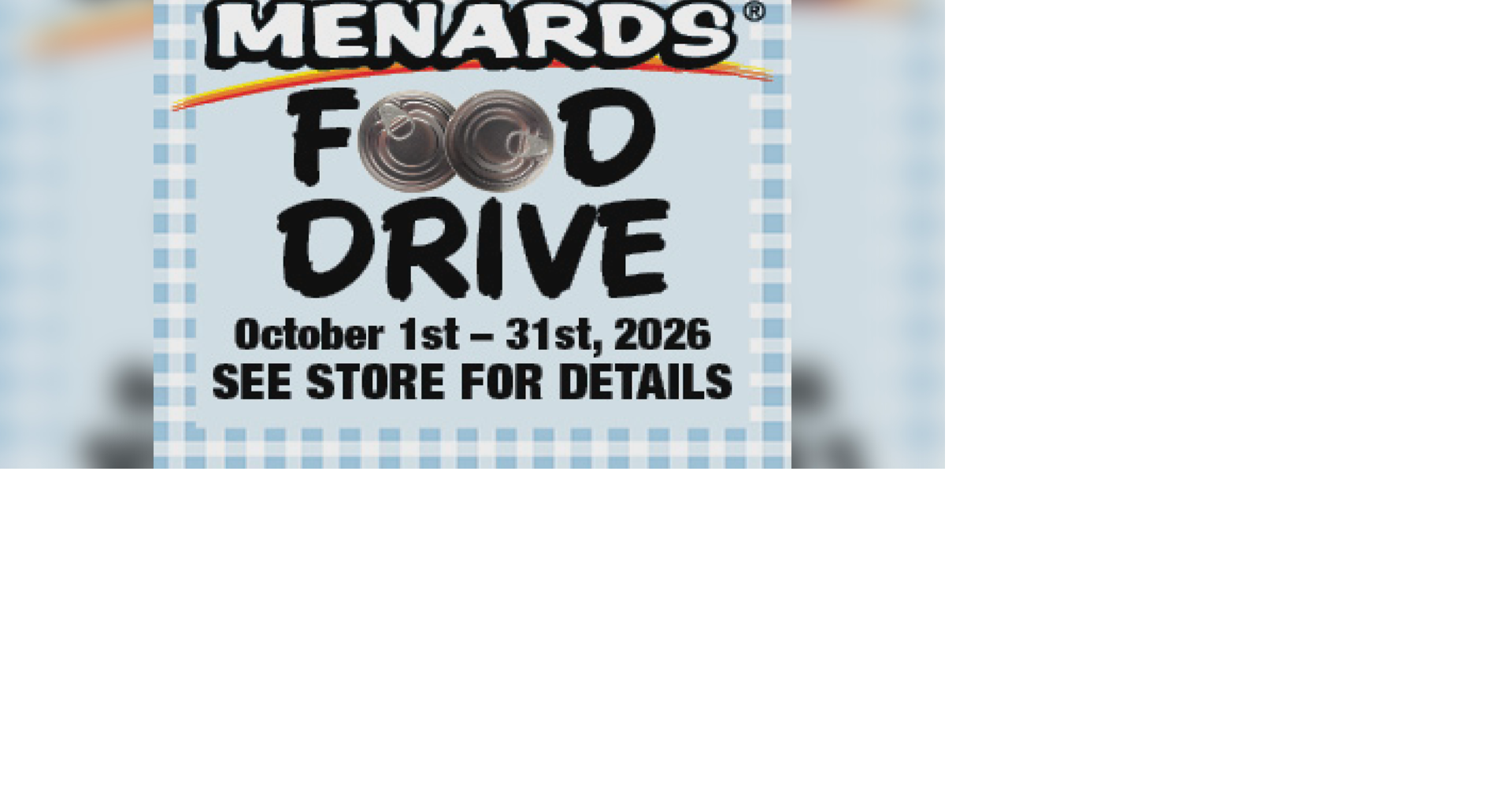 Menards teams up with local food pantries for month-long food drive