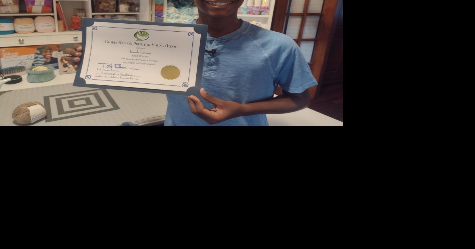 Crochet kid Jonah Larson's latest accolade adds new fabric to his