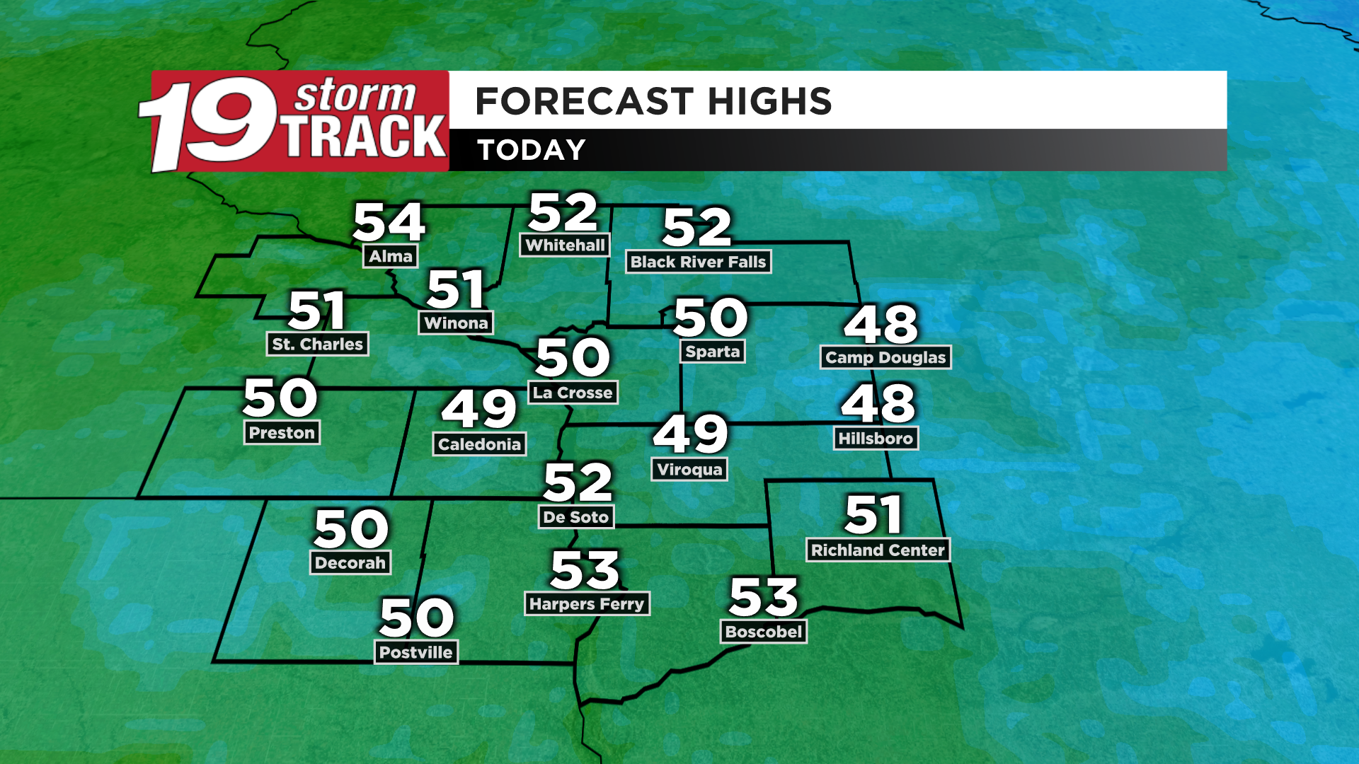 XO Forecast Highs Today.png | | wxow.com