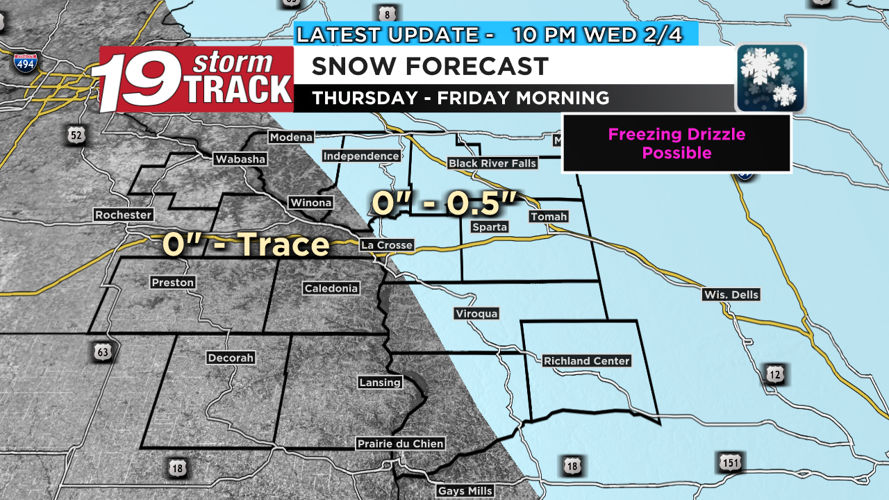 Slight chance of light snow and freezing drizzle tonight through Friday ...