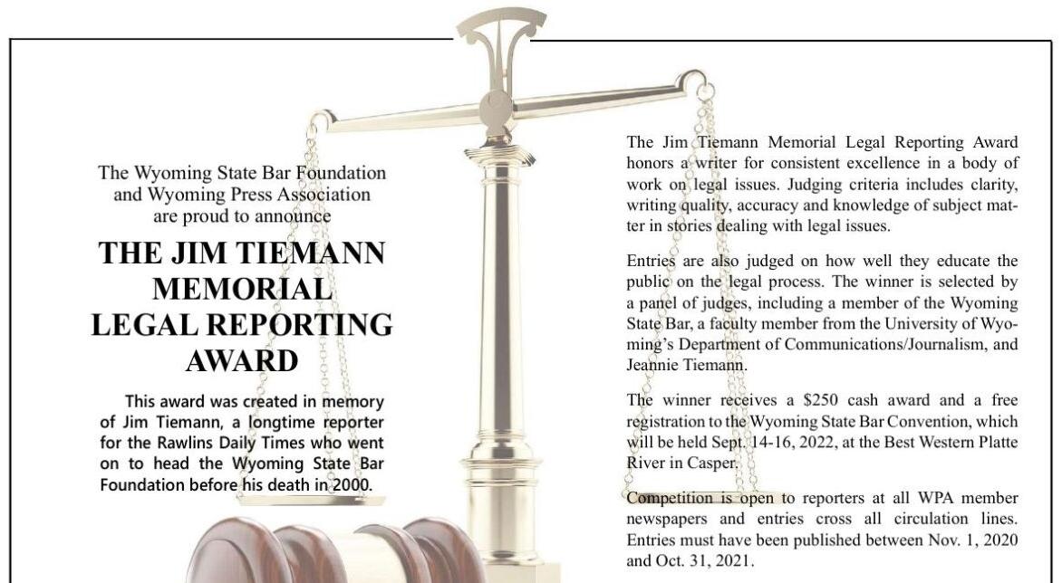 2021 Jim Tiemann Legal Reporting Award