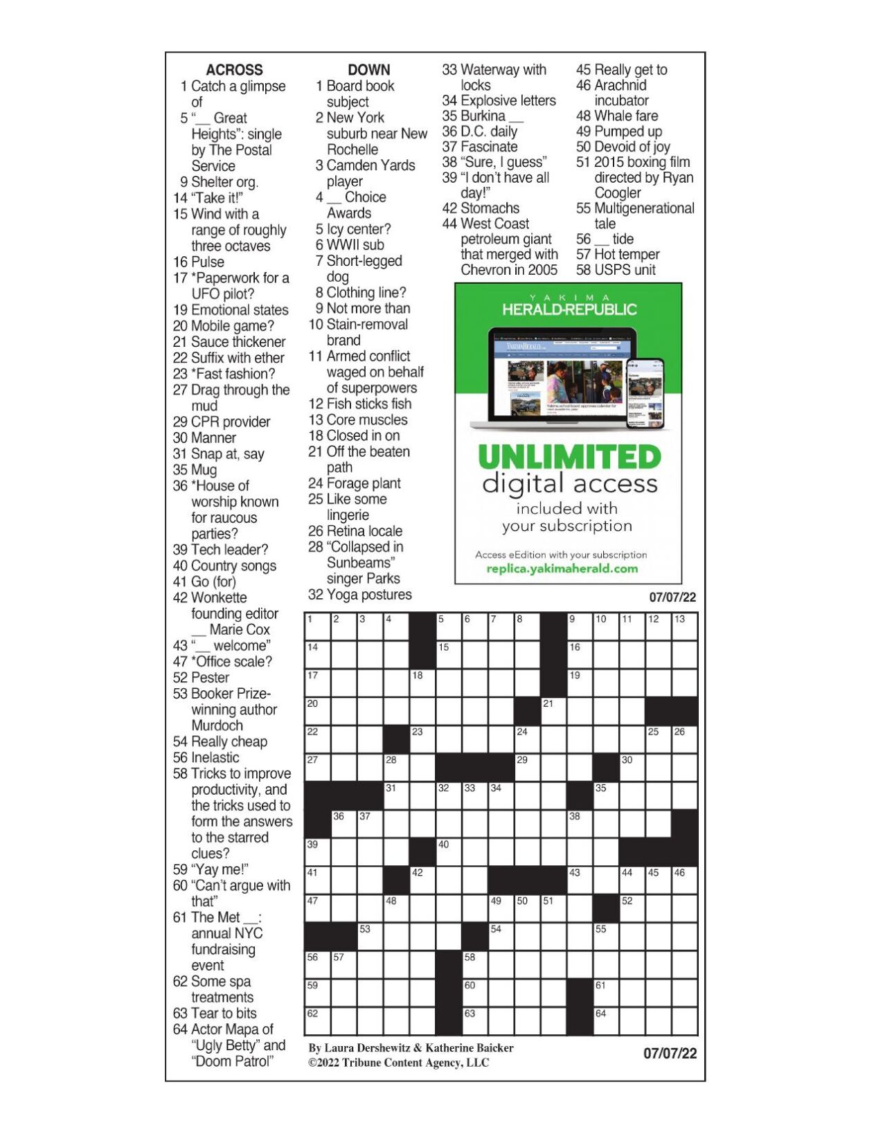 LA Times Crossword 9 Jul 20, Thursday 