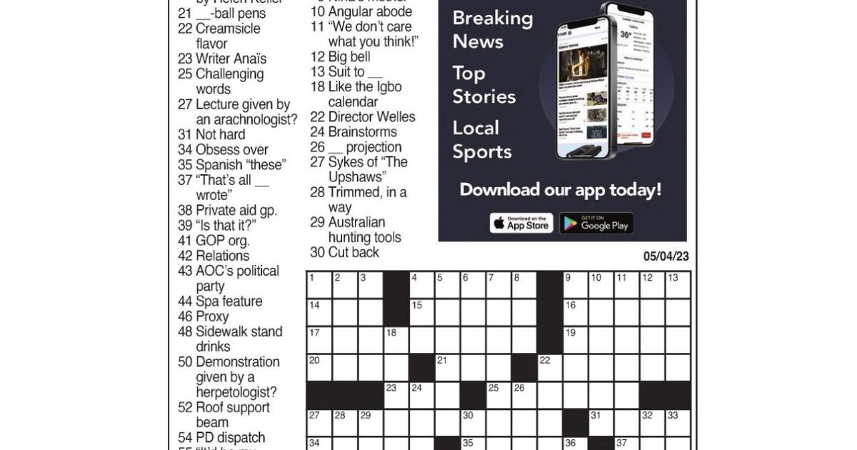 LA Times Crossword May 4, 2025 Crosswords